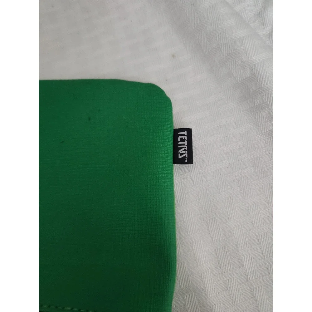 Ipsy x Tetris Makeup Bag Green Geometric Zipper Pouch Cosmetic Travel Case